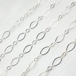 Load image into Gallery viewer, 925 Sterling Silver Flat Oval and Round Link Chain. 738FSS
