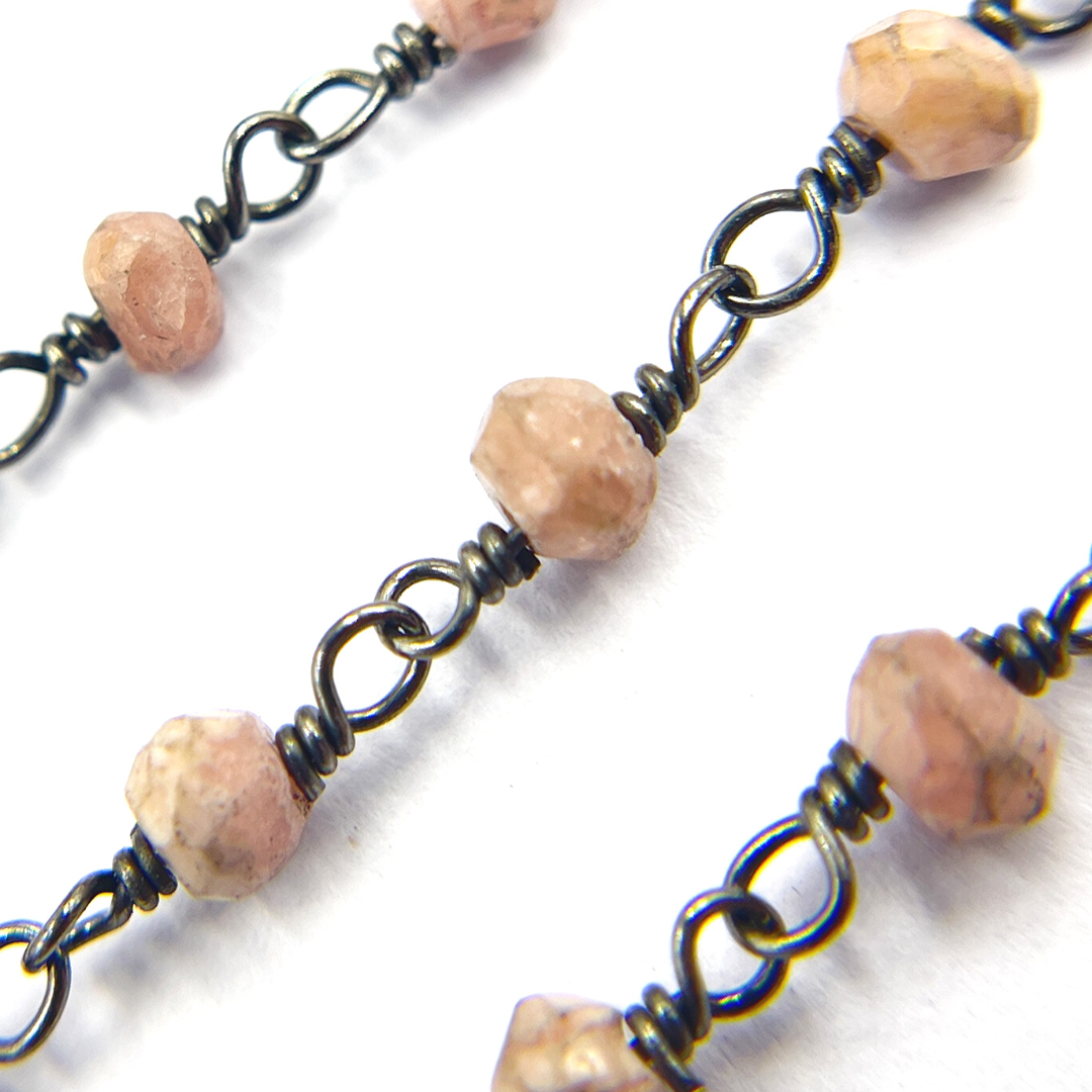 Rhodochrosite Wire Wrap Chain