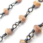 Load image into Gallery viewer, Rhodochrosite Wire Wrap Chain. RHD1
