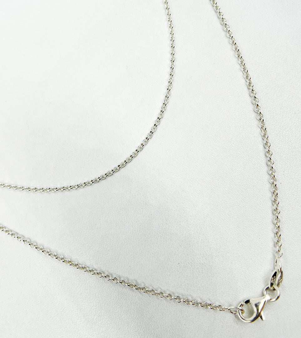 925 Sterling Silver Rolo Round Link. 12Necklace