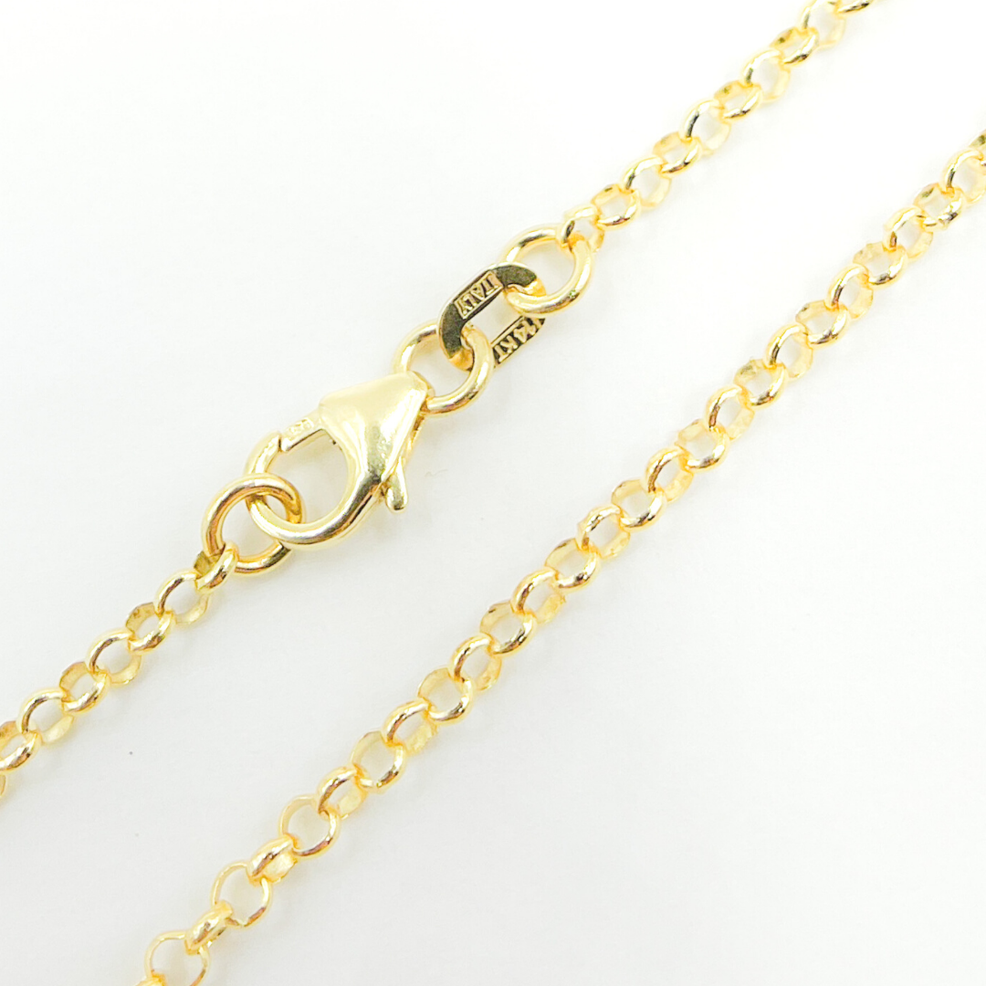 22OBL07O. 14K Solid Gold Rolo Chain