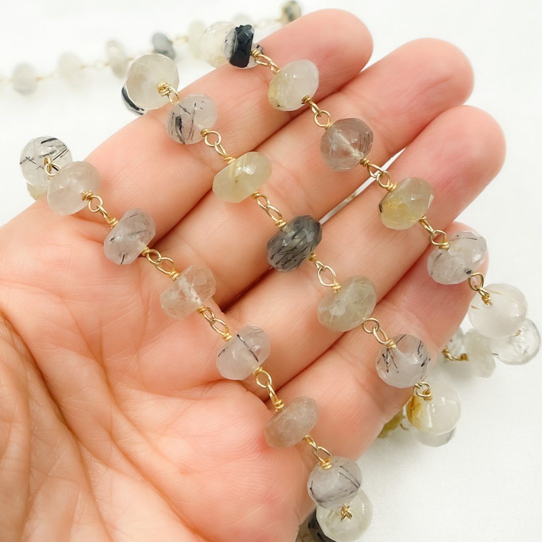 Mix Rutile Gold Plated Wire Chain.