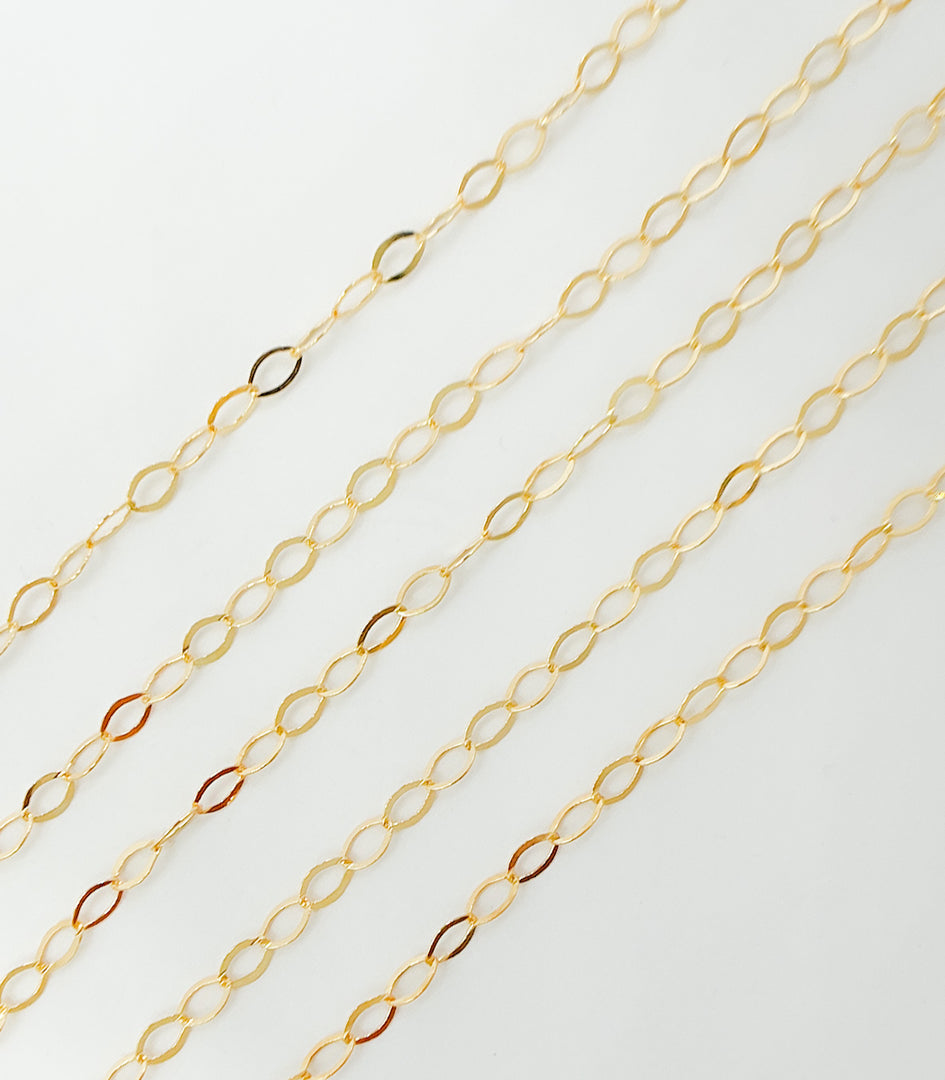 14k Gold Filled Oval 5x3 mm Link Chain. 1091FGF