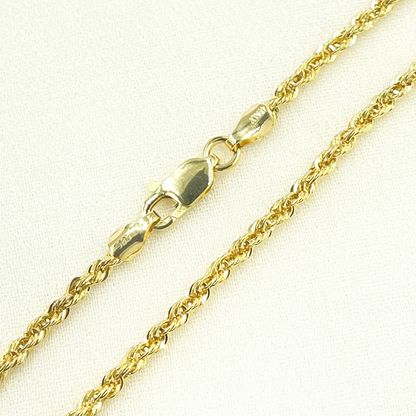 14K Solid Yellow Gold Rope Chain