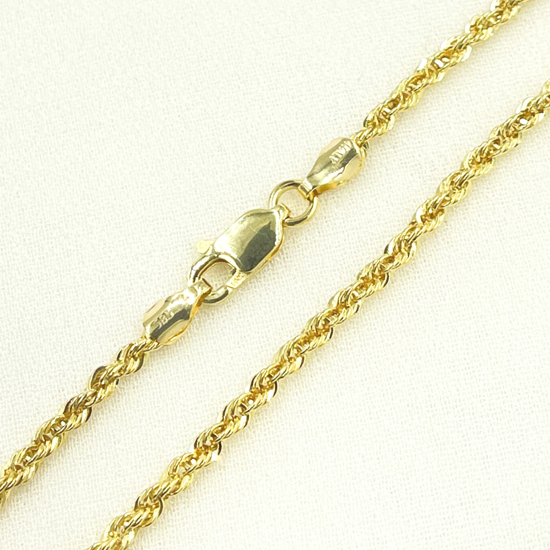 040CRDLG. 14K Solid Yellow Gold Rope Chain