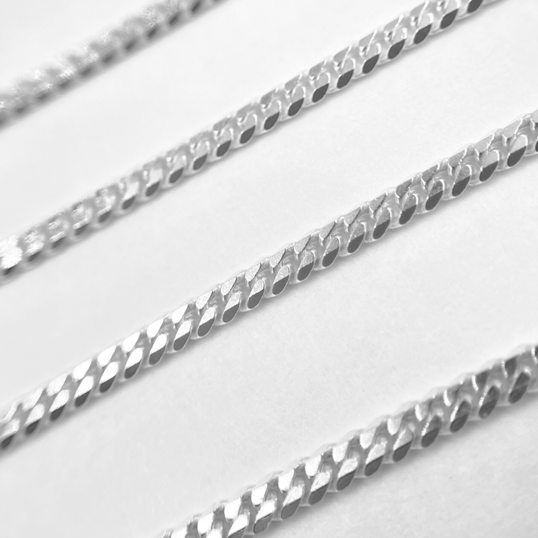 925 Sterling Silver Flat Curb Chain. X11SS