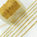 Load image into Gallery viewer, Gold Plated 925 Sterling Silver Hammered Long &amp; Short Oval Link Chain. Z22GP
