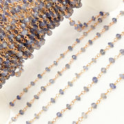 Iolite Rose Gold Plated Wire Chain