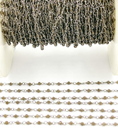 Smoky Quartz Wire Wrap Chain.  SMQ4