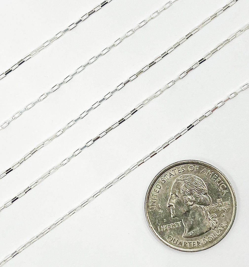 925 Sterling silver 1.1x2.5mm Box Chain. V103SS