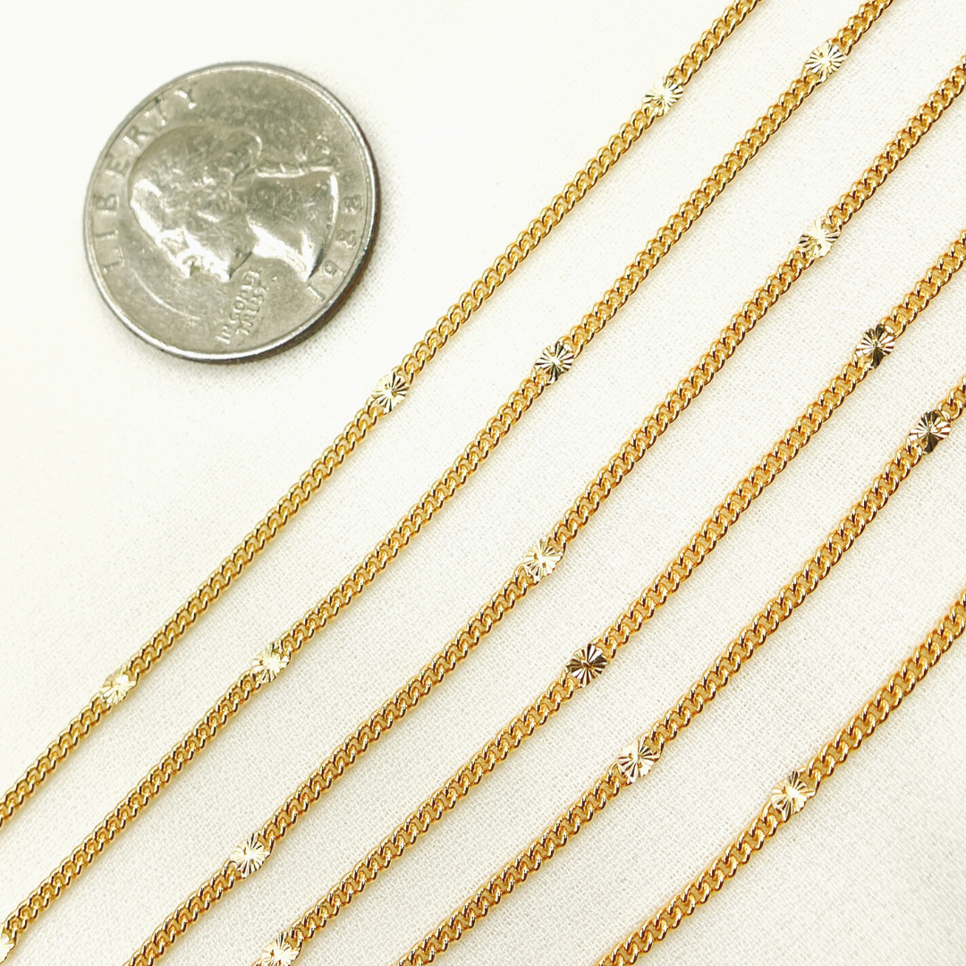 14k Gold Filled Satellite Curb Link Chain.