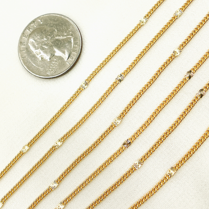 14k Gold Filled Satellite Curb Link Chain.