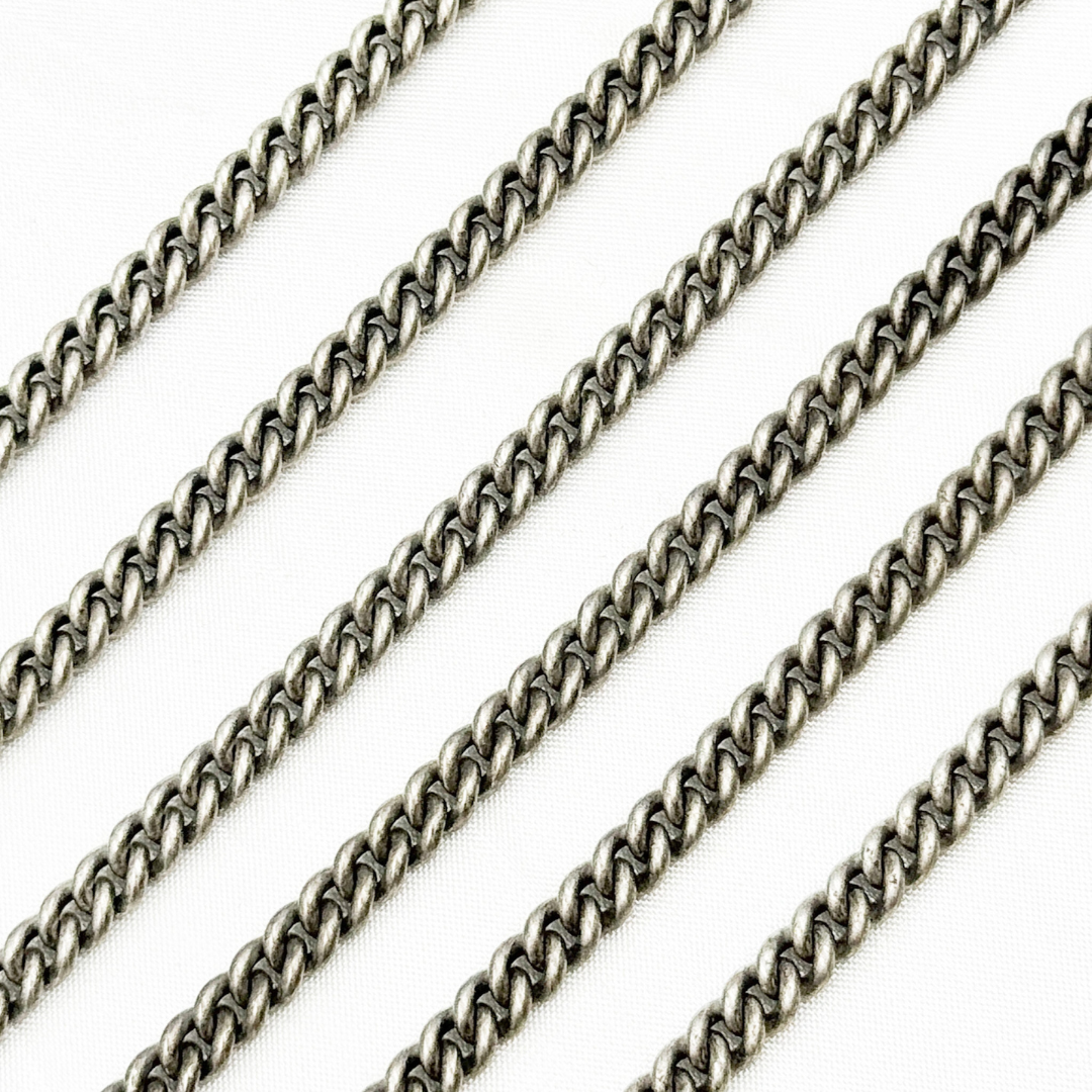 Oxidized 925 Sterling Silver Curb Chain. X21OX