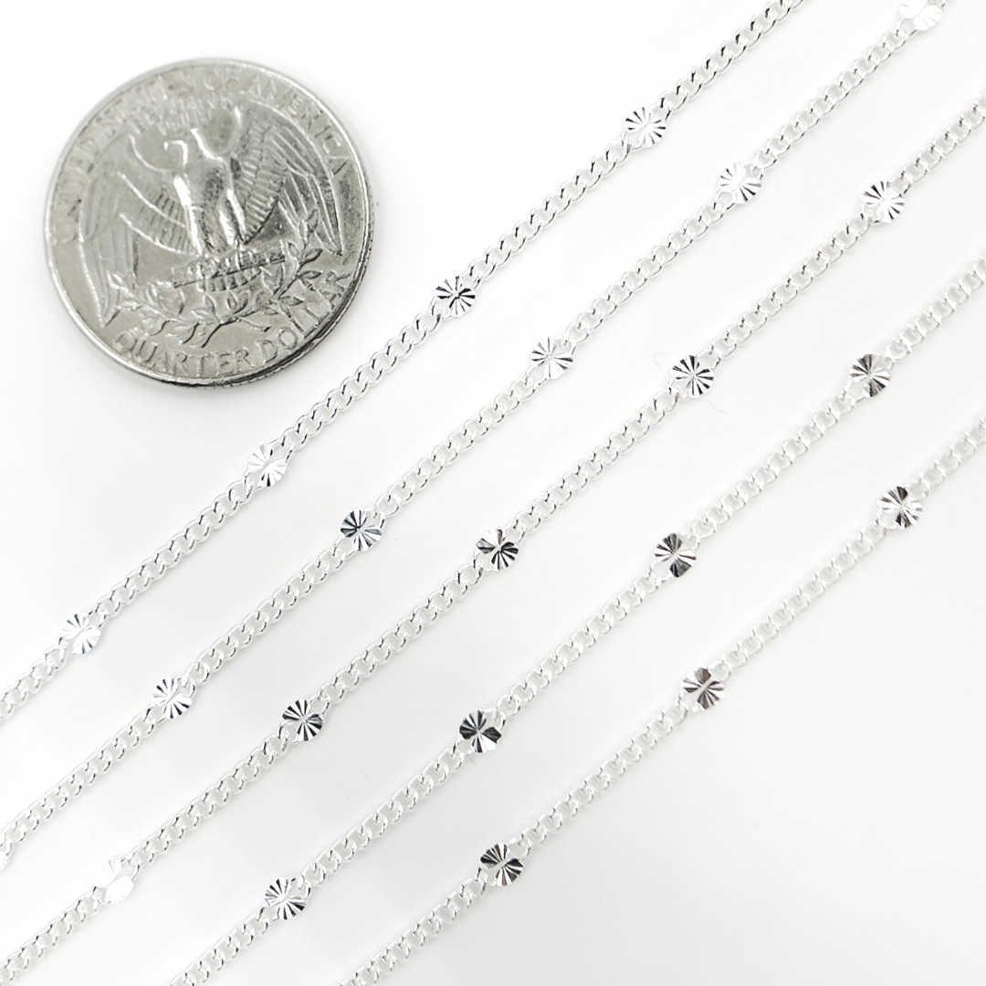 Y118SS. 925 Sterling Silver Curb Chain with Marina Link.