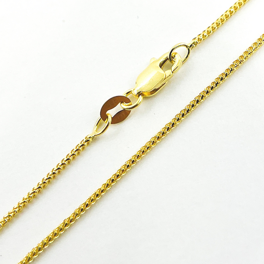 14K Solid Gold Diamond Cut Marina Chain