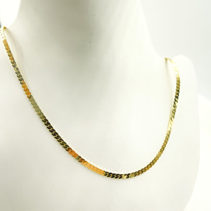 14K Solid Yellow Gold Flat Snake Chain