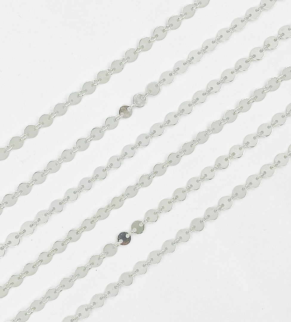 925 Sterling Silver Smooth Disc Chain. 957SS