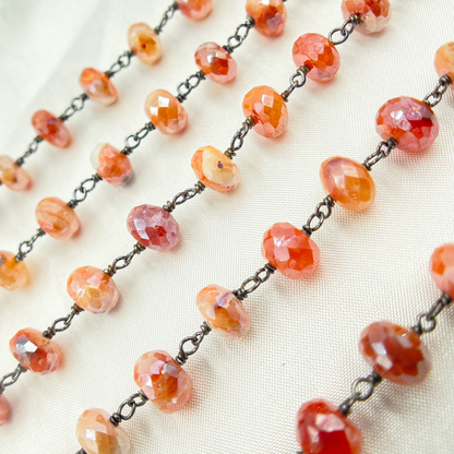 Coated Carnelian Oxidized Chain.