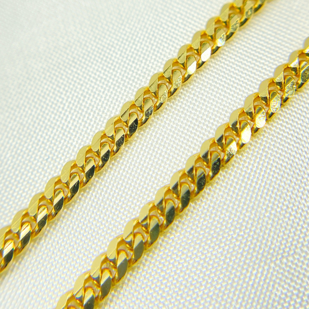 080R04GGT2A9L001. 14k Solid Yellow Gold Flat Curb Chain