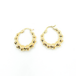 Load image into Gallery viewer, 14K Solid Gold Textured Hoop