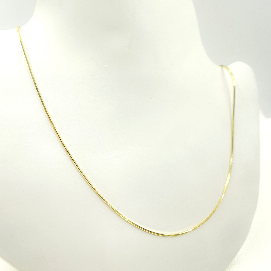 024G2CQT4P3. 14K Solid Yellow Gold Snake Box Necklace