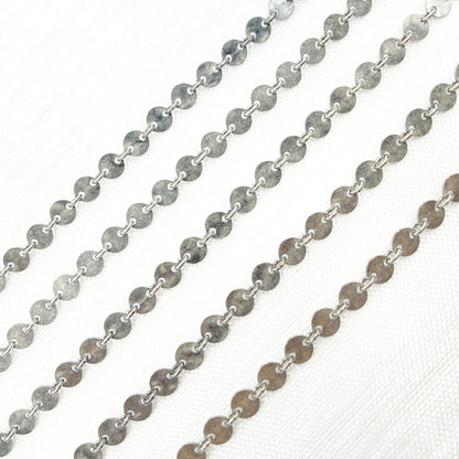 Oxidized 925 Sterling Silver Disc Chain