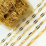 Load image into Gallery viewer, Gold Plated 925 Sterling Silver Flat Paperclip Chain. Y58GP
