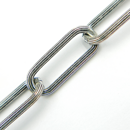 Oxidized Sterling Silver Texture Paper Clip Chain