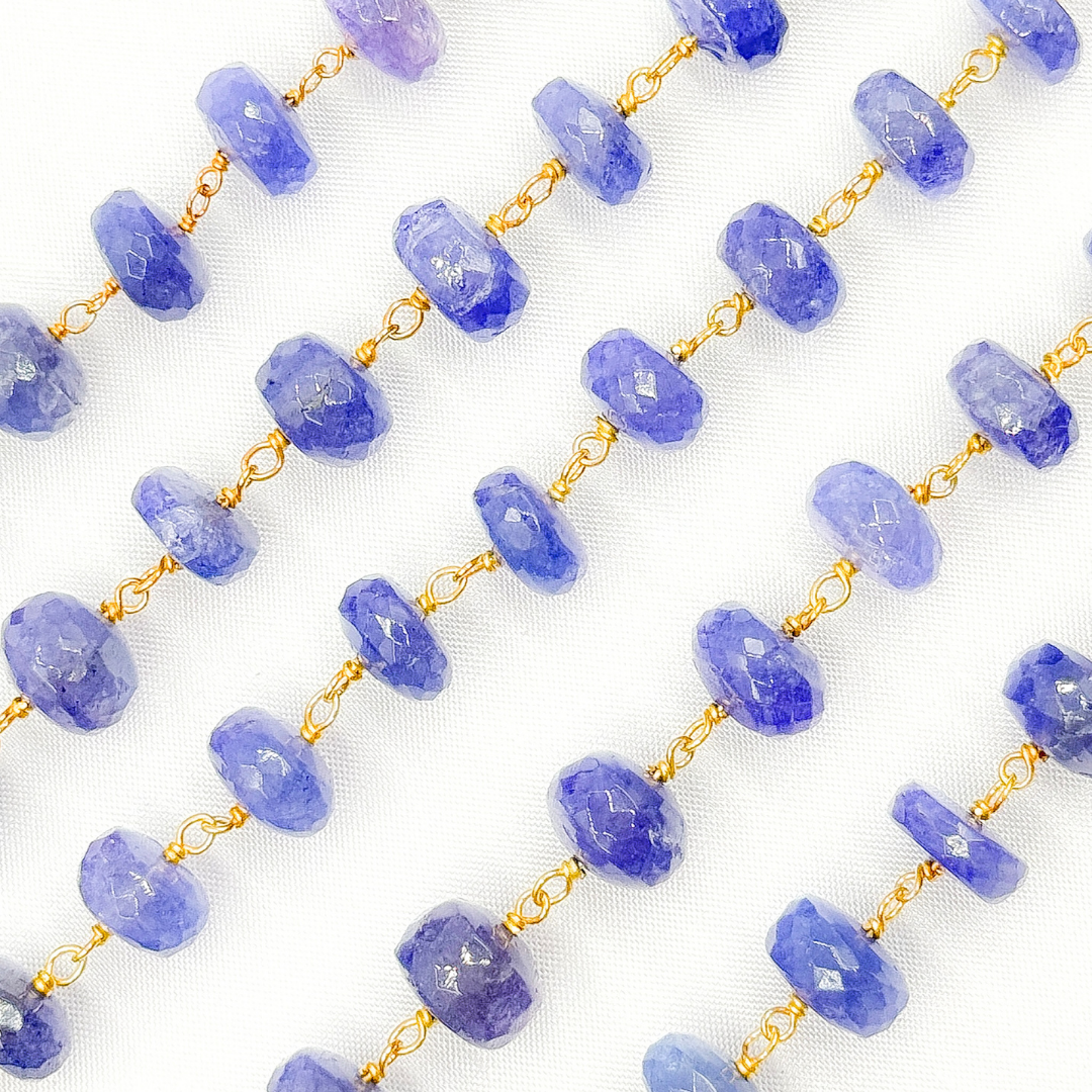 Tanzanite Gold Plated Wire Chain. TAN2