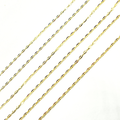 14K Gold Flat Marina Link Chain