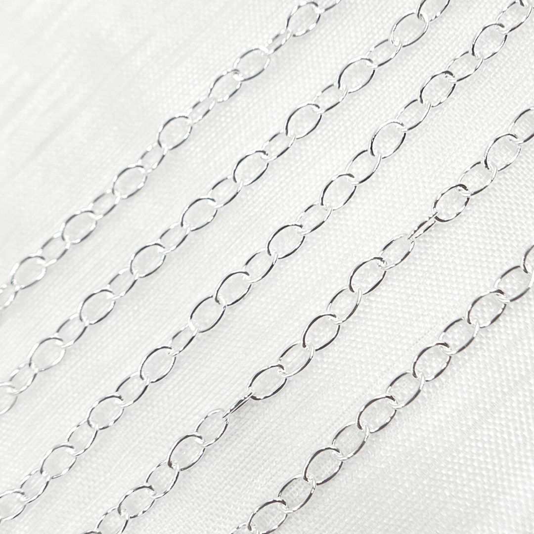 V192SS. Sterling Silver Smooth Oval Link Chain