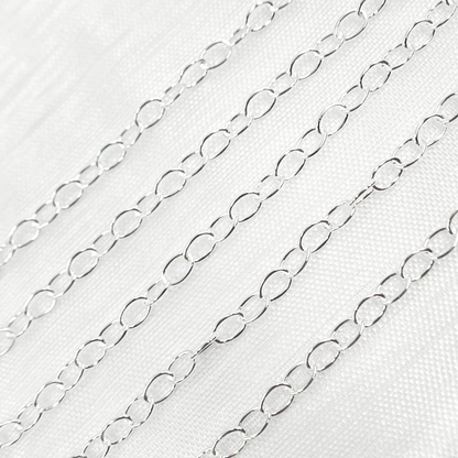 V192SS. Sterling Silver Smooth Oval Link Chain