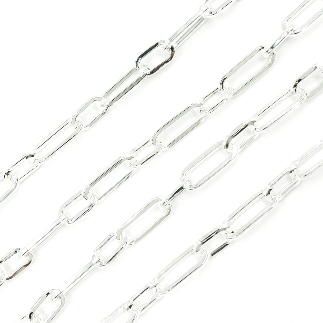925 Sterling Silver Flat Paper Clip Chain.