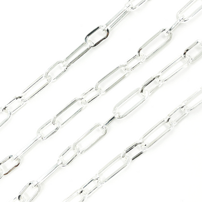 925 Sterling Silver Flat Paper Clip Chain.