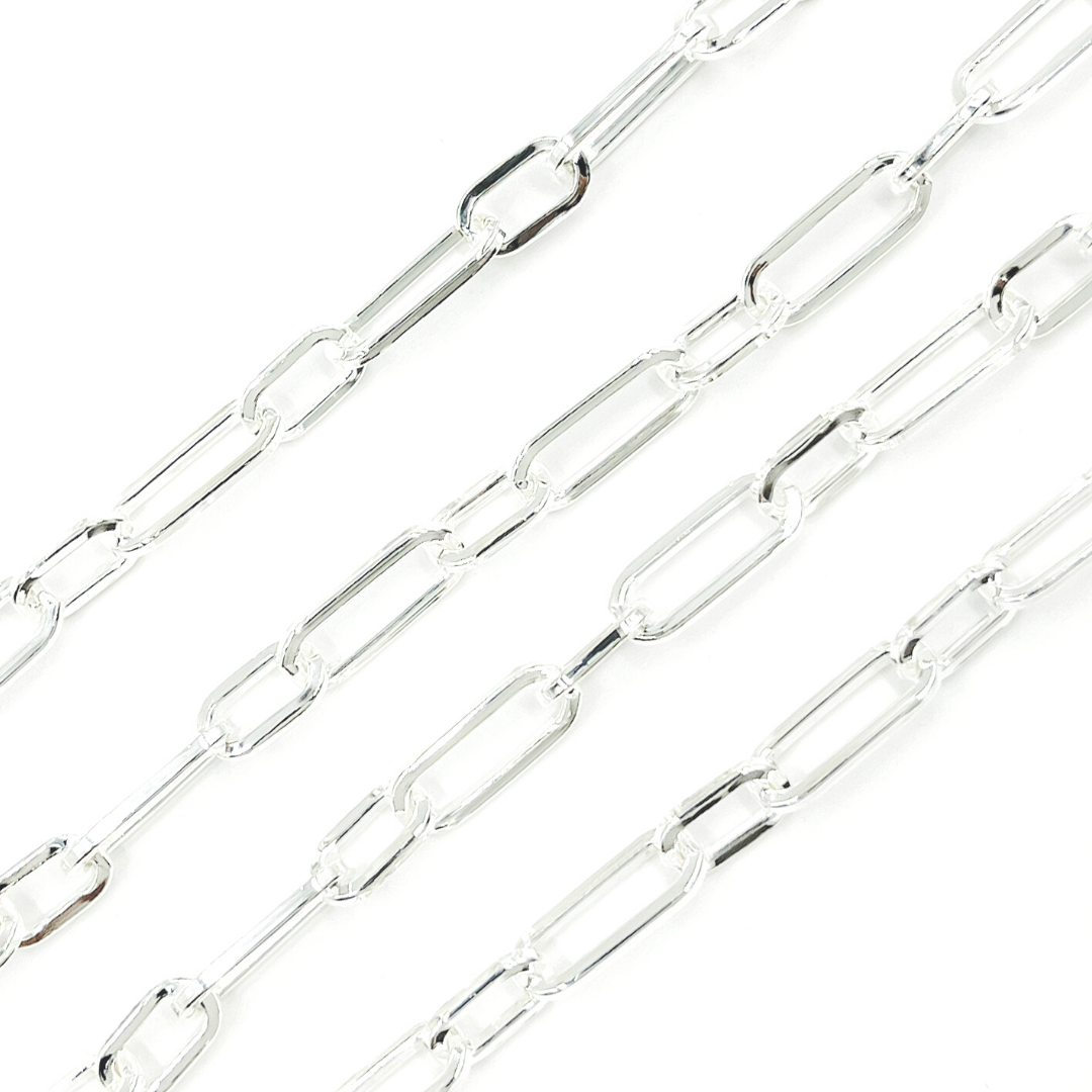 925 Sterling Silver Flat Paper Clip Chain. V139SS