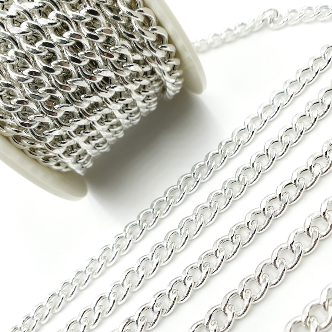 V46SS. Sterling Silver Curb Link Chain