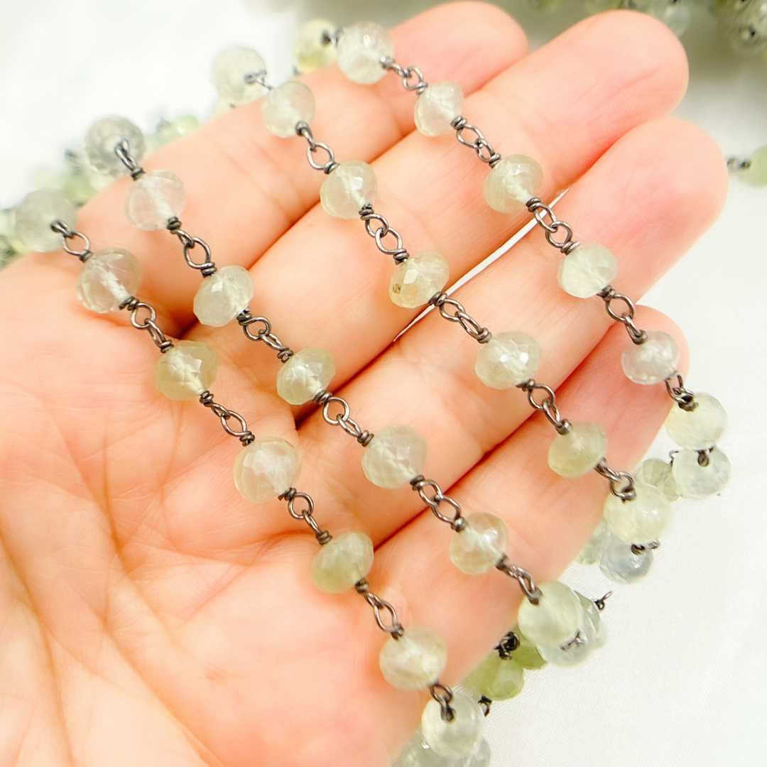 Prehnite Oxidized Wire Chain. PR1