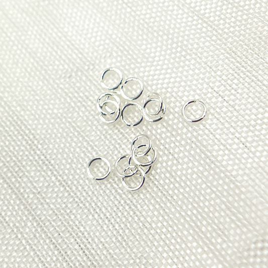 3MM 26Gauge White Sterling Silver Open Jump Ring
