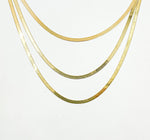 Load image into Gallery viewer, 925 Sterling Silver Herringbone Gold Plated 4.3 mm width Necklace. HER2GPNecklace
