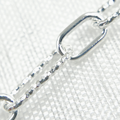 925 Sterling Silver Paperclip Link Chain. Smooth Short Link.