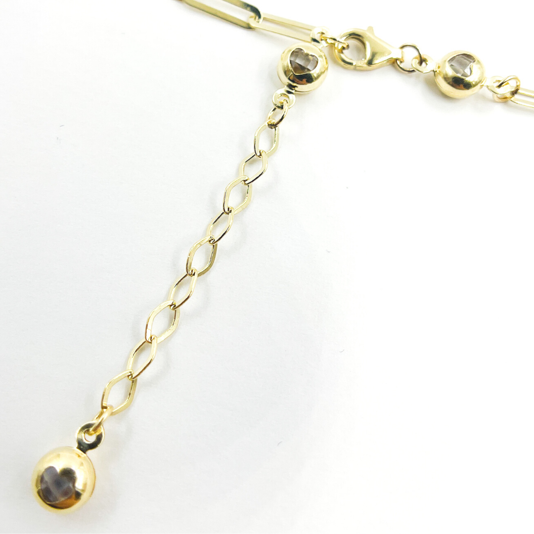 14K19. 14K Solid Gold Flat Paperclip Chain