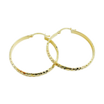 Load image into Gallery viewer, 14K Gold Diamond Cut Hoop Earrings.