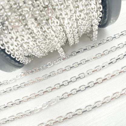 Sterling Silver Diamond Cut Oval Link Chain