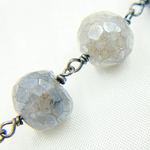 Load image into Gallery viewer, Coated Labradorite Round Shape Oxidized Wire Chain. CLB48
