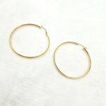 Load image into Gallery viewer, 14K Solid Gold Hollow Smooth Hoop