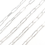 Load image into Gallery viewer, V32SS. 925 Sterling Silver Smooth &amp; Diamond Cut Paperclip Chain.
