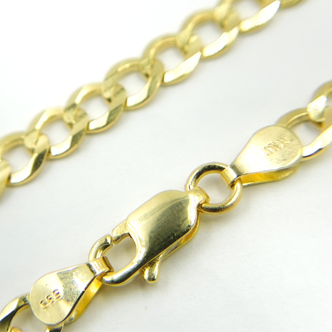 14K Solid Gold Curb Necklace. 173