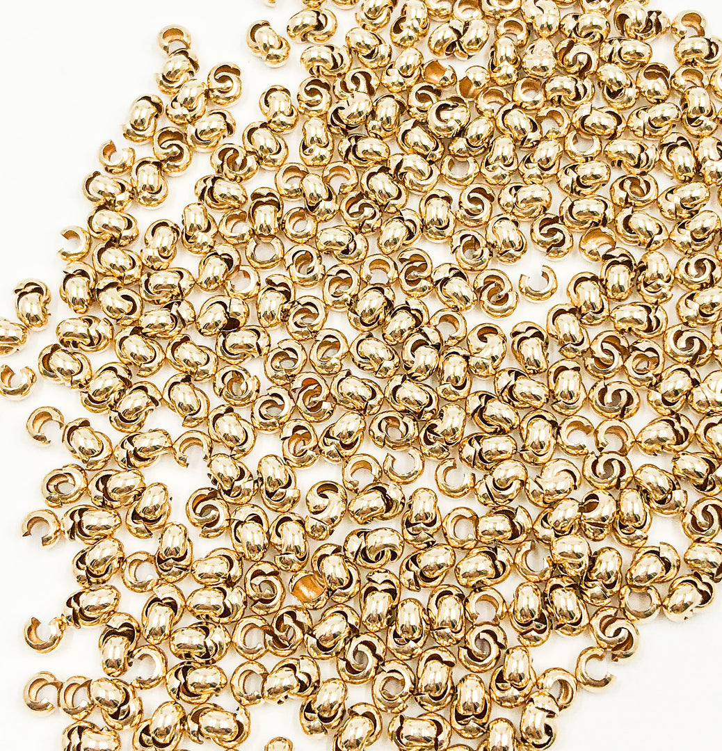 14K Rose Gold Filled Crimp Covers - 3mm