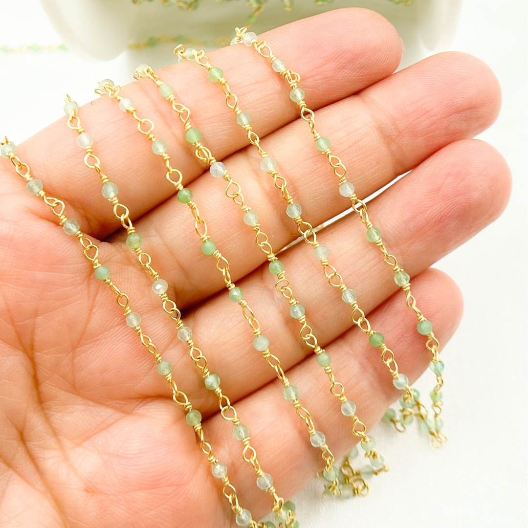 Chrysoprase Wire Wrap Chain