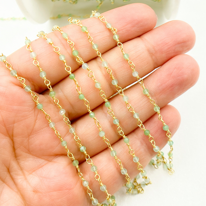 Chrysoprase Wire Wrap Chain